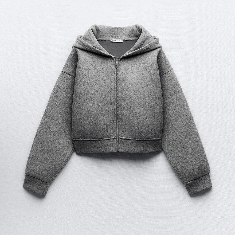 Zara Gray Hooded Jacket